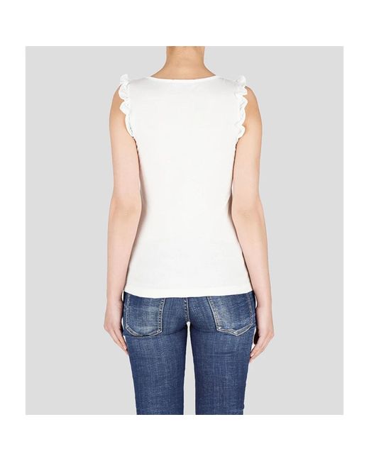 DSquared² Tops ,Wit ,Katoen Witte Katoenen Pizza Cami Top in het White