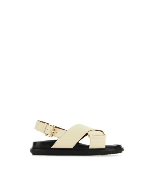Flat Sandals di Marni in Natural