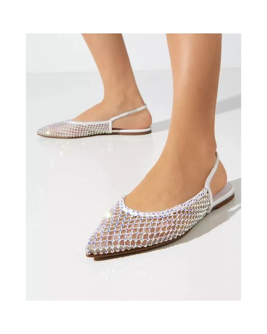 Le Silla White Ballerina Shoes