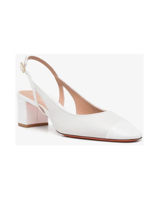 Santoni White Gabrielle Pump