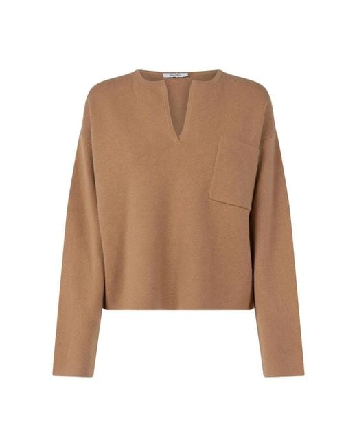 Max Mara Brown V-Neck Knitwear