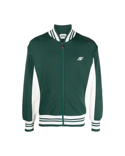 Autry Hoodies & Sweatvesten ,Groen ,Nylon Track Bomber in het Green voor heren