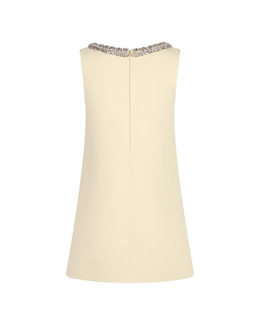 Self-Portrait Natural Crepe Kleid Mit Frontschleifen Detail