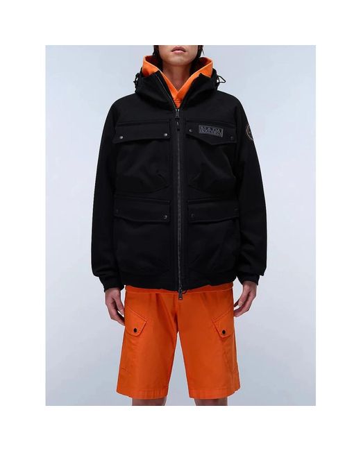 Napapijri Jassen ,Zwart ,Polyester Waterdichte Zwarte Jas A-Rivalto in het Black voor heren