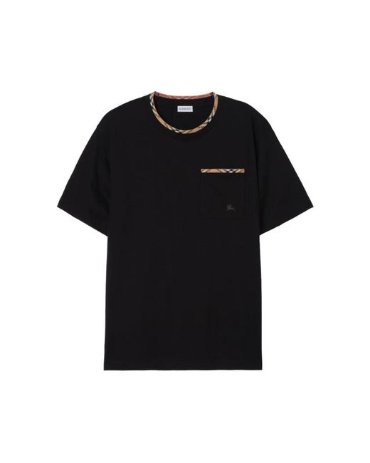 Burberry T-Shirt Met Ronde Hals in het Black voor heren