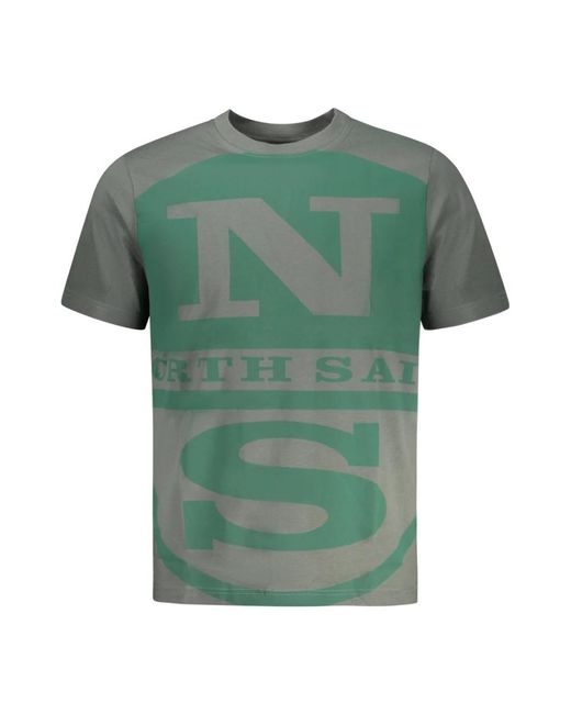 North Sails Tops ,Groen ,Katoen T-Shirt Met Korte Mouwen in het Green voor heren