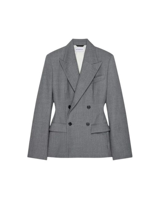 Givenchy Double-Breasted Jas Van Wol in het Gray