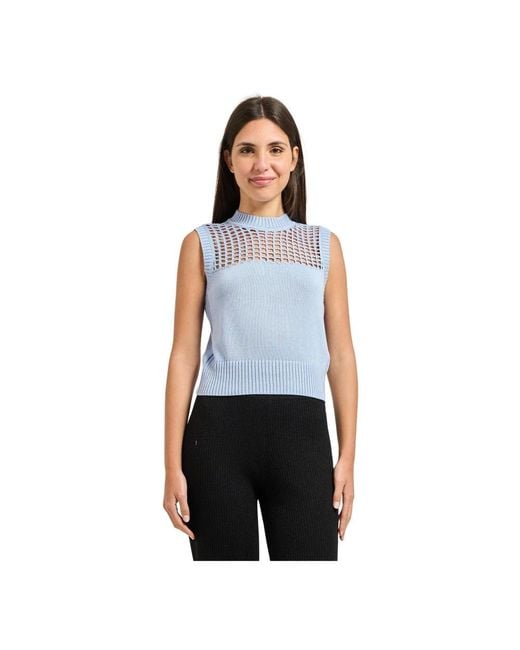 ARMANI EXCHANGE Blue Sleeveless Tops