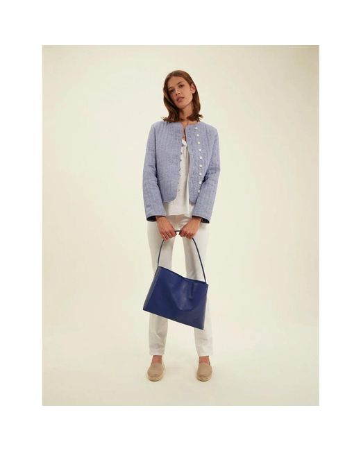 Ines De La Fressange Paris Blue Shoulder Bags