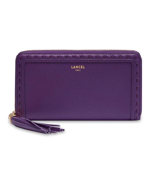 Lancel Accessoires ,Paars ,Leer Compagnon 1Er Flirt Portemonnee in het Purple