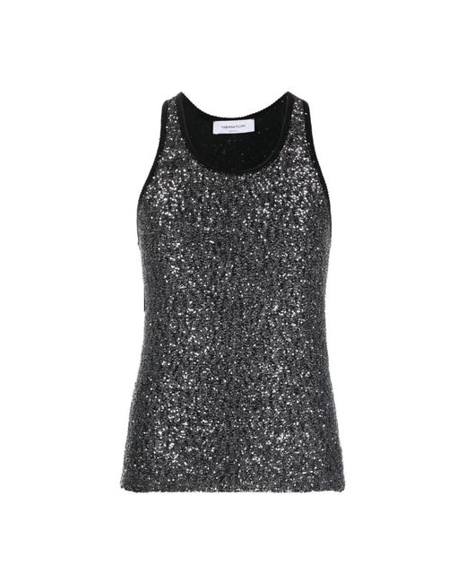 Fabiana Filippi Black Sleeveless Tops