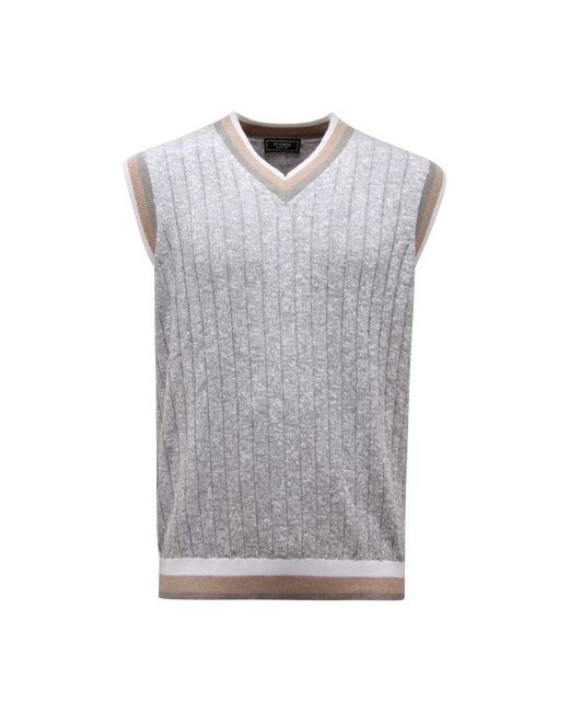 Peserico Ärmellose Baumwollstrickjacke Made in Gray für Herren