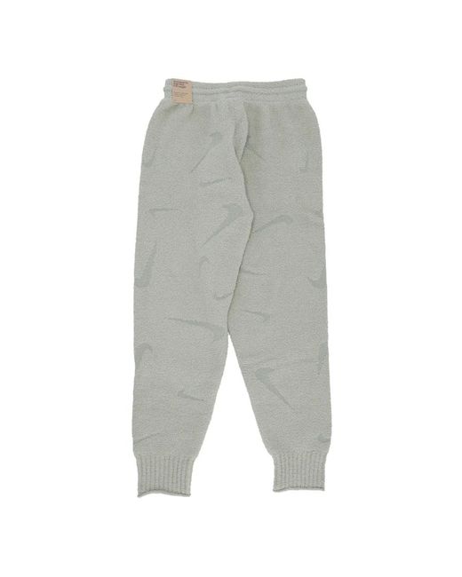 Nike Fitness ,Grijs ,Polyester Boucle High-Waisted Sherpa Sportswear Broek in het Gray