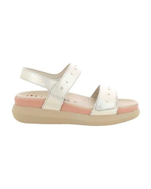Mobils Schoenen ,Grijs ,Leer Gouden Farra Sleehakken in het White