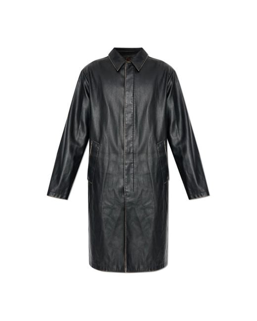 DIESEL Black Single-Breasted Coats for men