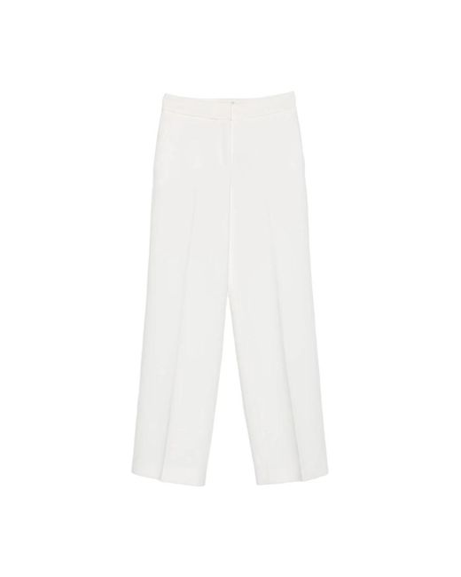 Via Masini 80 Straight Trousers in het White
