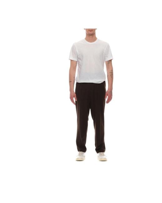 Cellar Door Black Straight Trousers for men