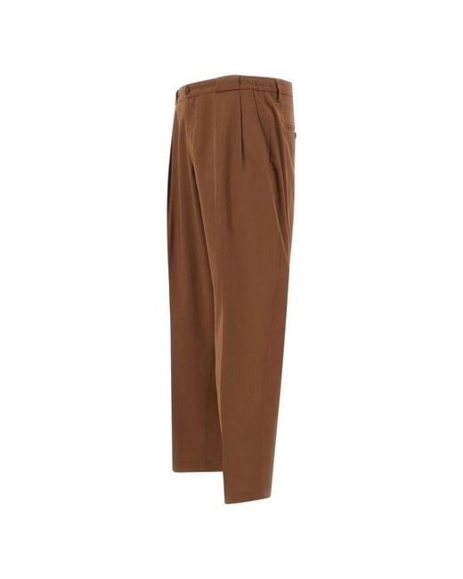 BRIGLIA Brown Suit Trousers for men