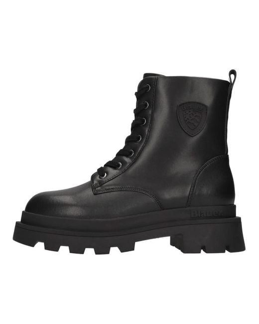 Blauer Black Lace-Up Boots