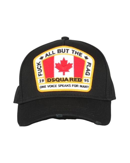 DSquared² Accessoires ,Zwart ,Katoen Baseball Cap in het Red voor heren