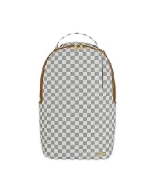 Sprayground Gray Graff Embossed Check U Backpack