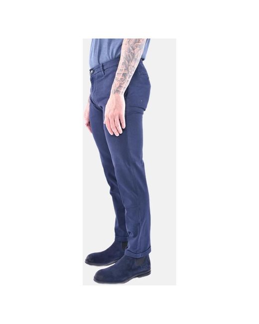 Re-hash Broeken ,Blauw ,Leer Tijdloze Elegantie Met Mucha Chino Broek in het Blue voor heren