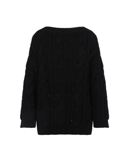 Valentino Garavani Black Round-Neck Knitwear