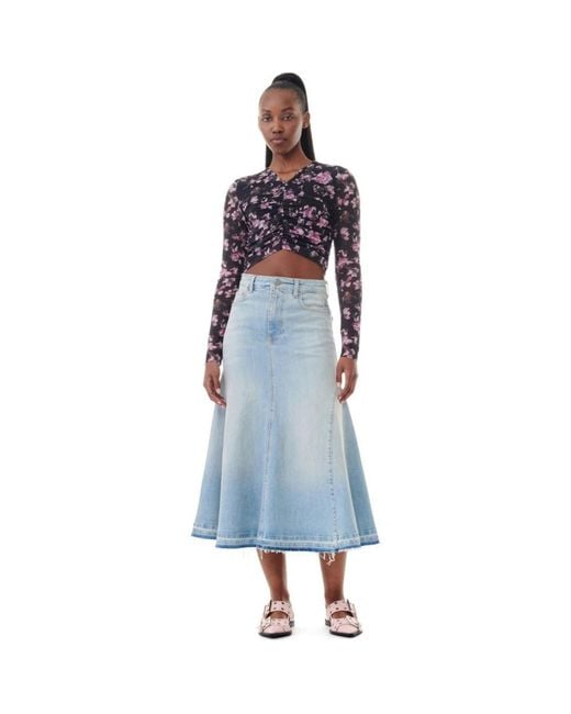 Ganni Blue Denim Skirts