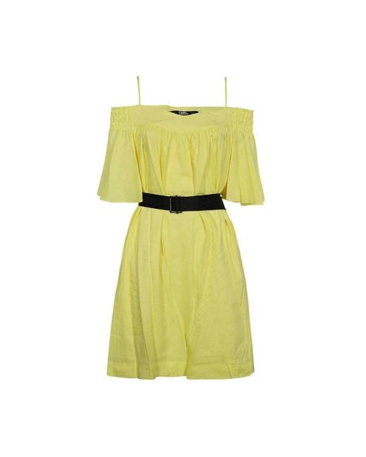 Karl Lagerfeld Yellow Short Dresses