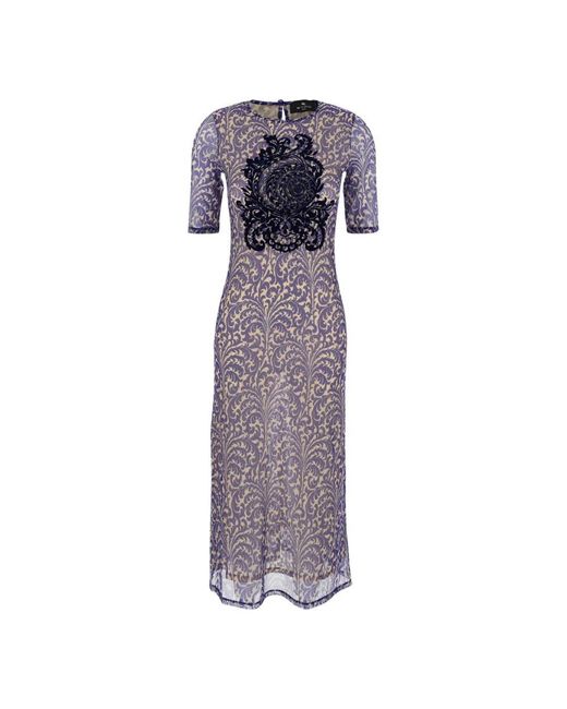 Etro Purple Mesh Kleid Für Frauen
