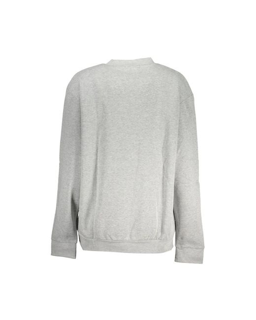 Roberto Cavalli Hoodies & Sweatvesten ,Grijs ,Katoen Grijs Fleece Sweatshirt Met Ronde Hals in het Gray