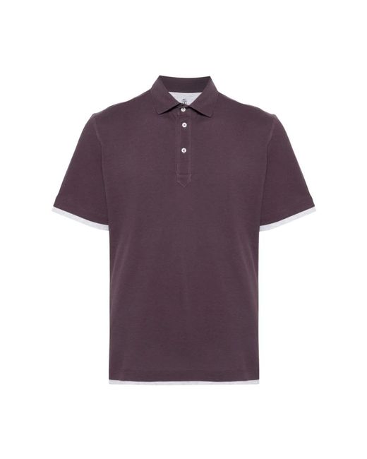 Brunello Cucinelli Purple Polo Shirts for men