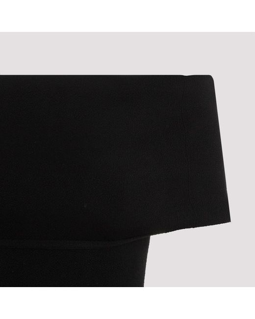 Bottega Veneta Black Strukturiertes technisches nylon midi kleid
