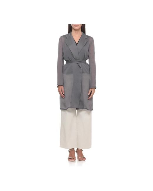 Marella Gray Belted Coats