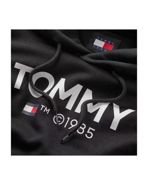 Tommy Hilfiger Schwarzer hoodie mit großem logo in Black für Herren