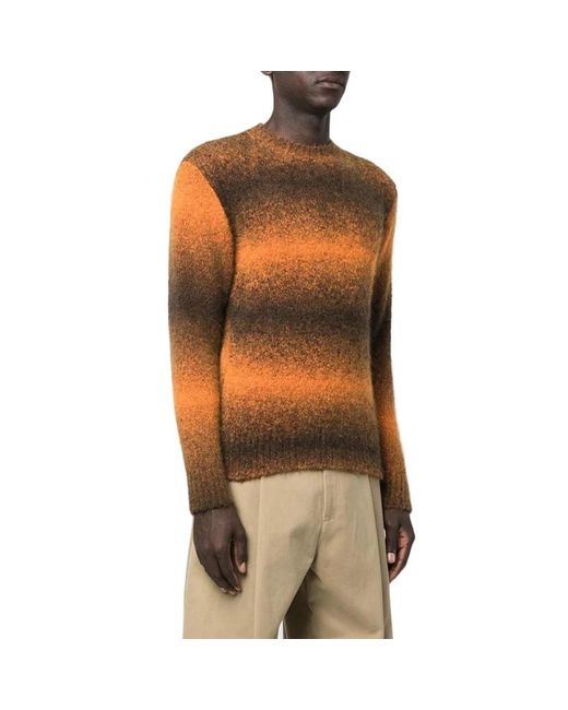 Maglione marrone arancione a maglia righe ombre di Etudes Studio in Orange da Uomo