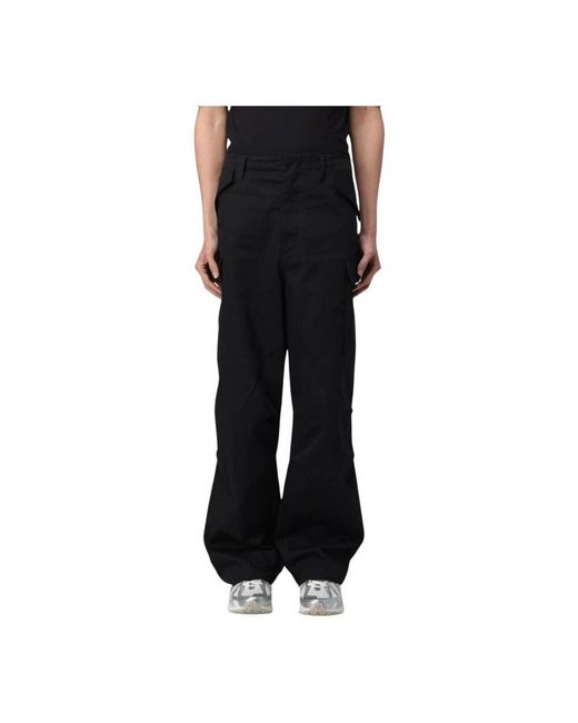 MSGM Black Wide Trousers for men