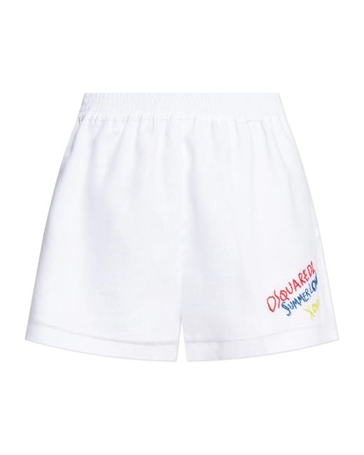 DSquared² Short Shorts in het White