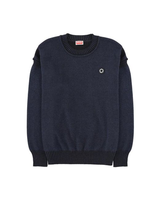 KENZO Blue Round-Neck Knitwear for men