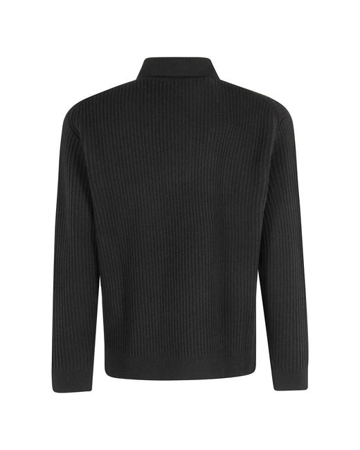 Maison Kitsuné Black Round-Neck Knitwear for men