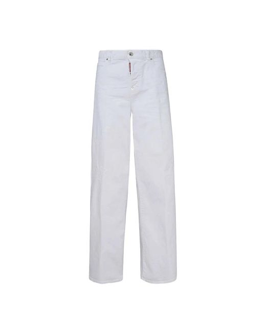 Wide trousers DSquared² de color White