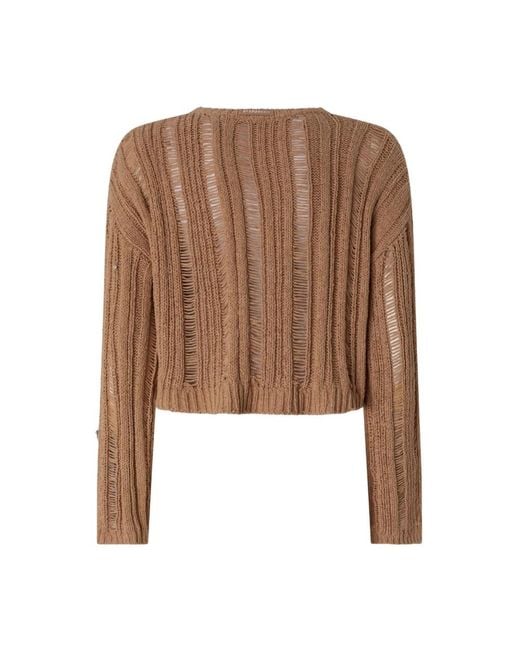 Pinko Brown Round-Neck Knitwear