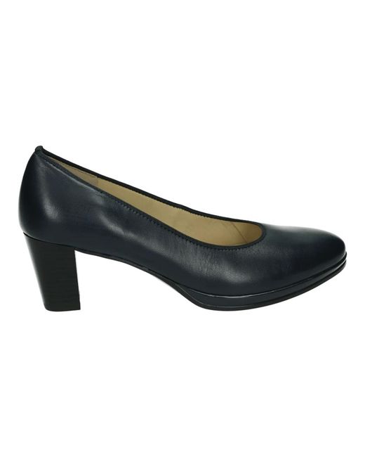 Ara Schoenen ,Blauw ,Blauwe Leren Pumps Met Rubberen Zool in het Blue