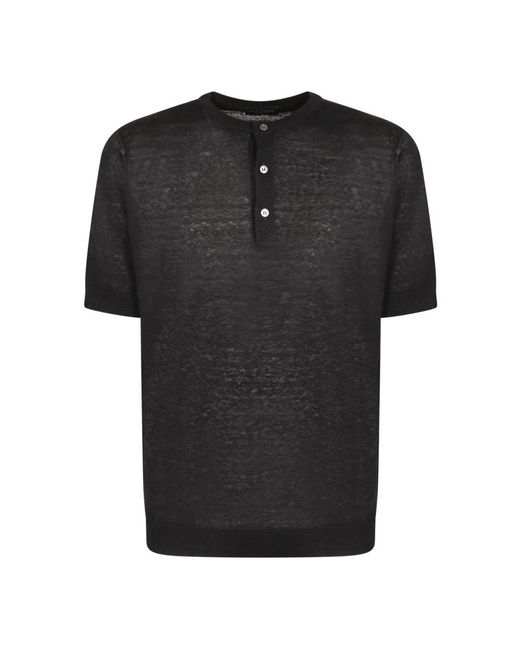 Dell'Oglio Black Polo Shirts for men