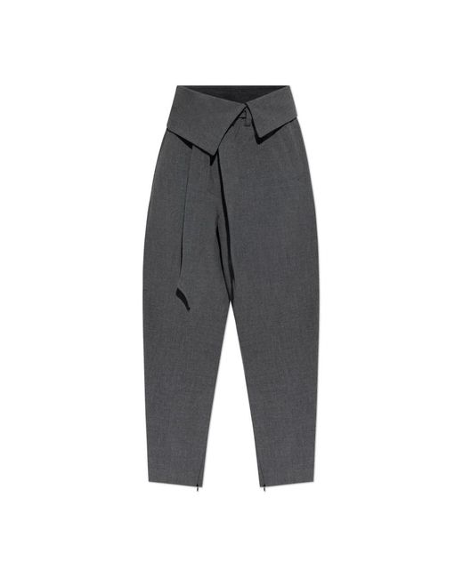 The Attico Hoge Taille Broek in het Gray
