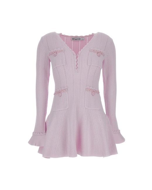 Short Dresses Self-Portrait de color Pink