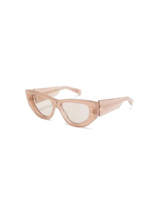 Balmain Pink Klare sonnenbrille für den täglichen gebrauch