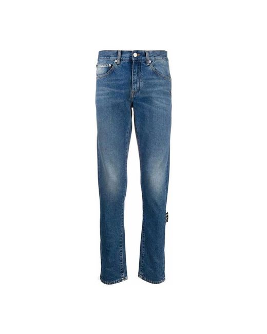 Off-White c/o Virgil Abloh Blaue denim jeans mit seitlichem logo-detail in Blue für Herren