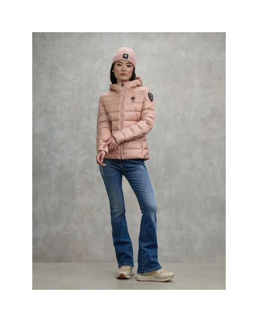 Down Jackets Blauer de color Pink