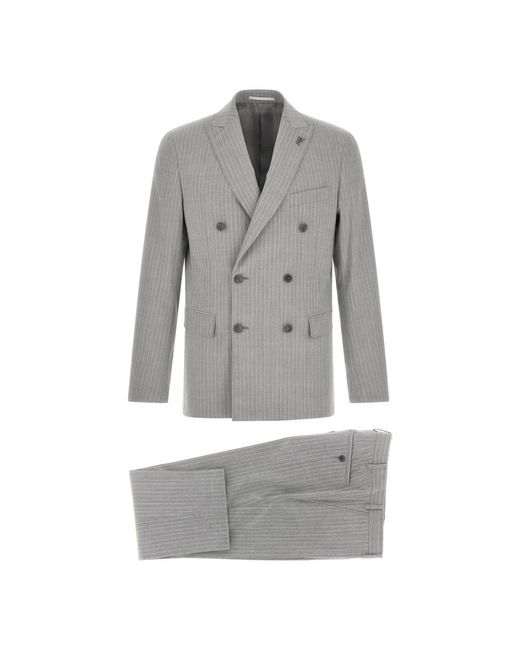 Pal Zileri Gray Double Breasted Suits for men